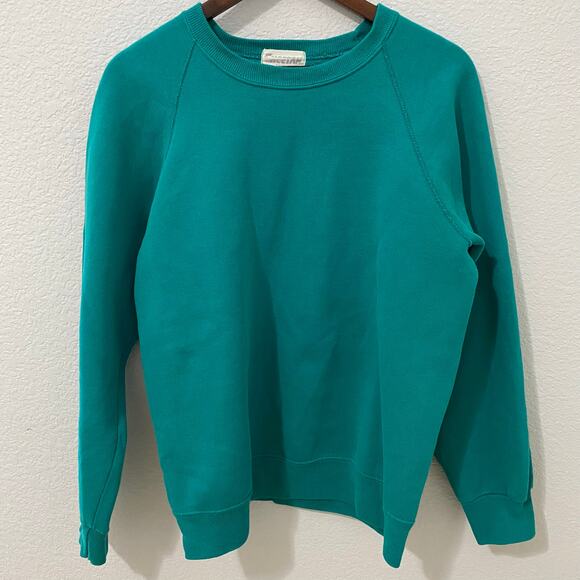 Cheetah Tops - Vintage 90s Cheetah Mervyns Sweatshirt Teal Womens Size L Long Sleeve